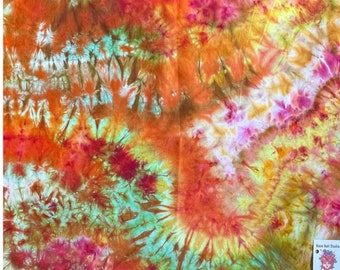 22 x 22 inch Ice Dyed Kona Cotton Hand Dyed Fabric/Tye Dye/Tie Dye/Quilting/Boho/Upholstery Fabric/Interior Designer Fabric