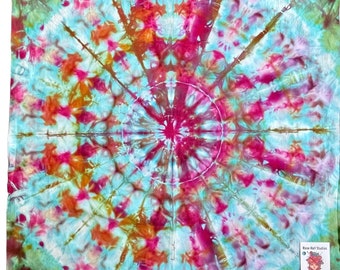 22 x 23 inch Ice Dyed Kona Cotton Hand Dyed Fabric/Tye Dye/Tie Dye/Shibori/Quilting/Upholstery Fabric/ Mandala/Interior Designer Fab