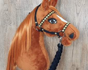 Realistic Hobby Horse on stick for kids | Premium Hobby Horse with hair  | Hobby Horse in the chestnut color with black accessories