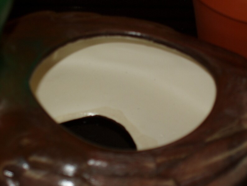 Ceramic Mallard Duck Flower Pot Handcrafted Hand Painted With Terra Cotta Flower Pot