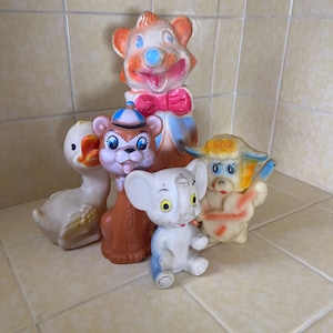 Vintage Rubber Squeak Toys from the 1960&#39;s