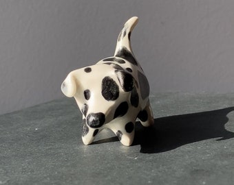 Cow Dog Ceramic Figurine
