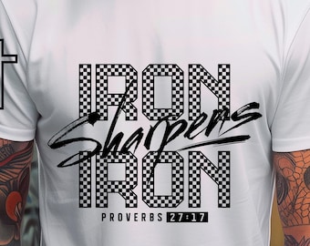 Iron Sharpens Iron Christian Design, Bible Verse (SVG PNG EPS Digital Download)