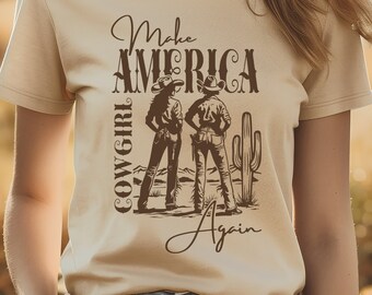 Make America Cowgirl Again PNG, Western Png, 4 de julio Png, Western 4 de julio Png Camisa occidental, descarga digital
