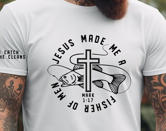Fisher of Men Christian Shirt Design, SVG PNG (Digital Download)