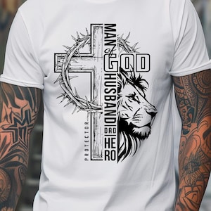 Diseño de camiseta cristiana &quot;Hombre de Dios&quot; (svg, png), regalo para él, regalo para esposo, regalo de cumpleaños para papá, el mejor papá del mundo (svg, png), descarga digital