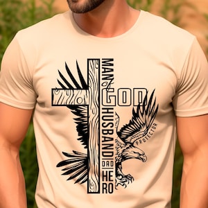 Camiseta cristiana &quot;Hombre de Dios&quot; (Svg, PNG), regalo para el esposo, camiseta del Día del Padre, cumpleaños de papá (Svg), descarga digital