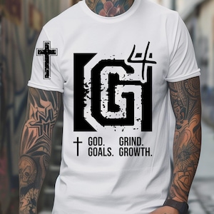 Christian God goals shirt svg png, God goals grind growth svg, Faith shirt, Christian gift, digital download
