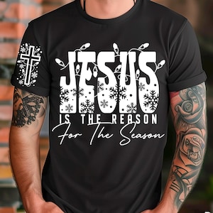 Jesus Christian Christmas shirt design svg png, Jesus is the reason, Christmas gift, Christ svg, Bible verse, digital download