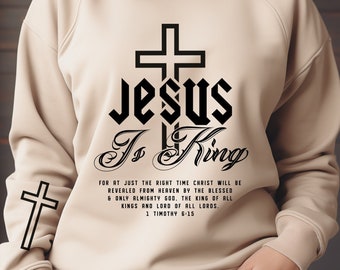 Jesus Is King SVG png, Religious SVG for shirt, Christian PNG for sublimation, Jesus svg png, digital download