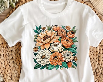 Vintage floral png sublimacja, Kwiaty png, Tło kwiatowe png, Retro flower png, trendy png, Prezent urodzinowy png, pobieranie cyfrowe