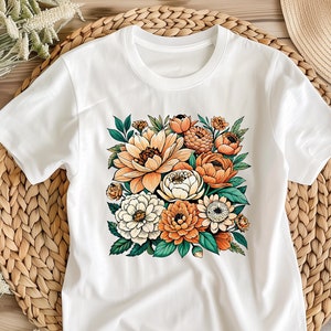 Vintage floral png sublimation, Flowers png, Floral background png, Retro flower png,trendy png, Birthday gift png,  digital download