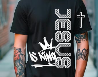 Jesus ist König svg png Christliche Männer Religiöses Shirt Design (digitaler Download)