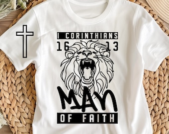 Modern Christian shirt design svg png, Man of Faith svg png, digital download