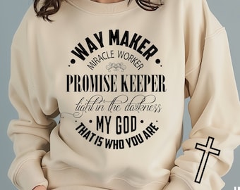 Way Maker SVG png, Miracle Worker, Instant Download, Christian shirt svg png, Cross svg, Scripture svg, digital download