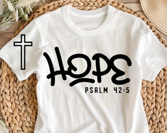 Hope Svg Png, Inspirational Svg, Bible Verse Svg, Psalm 42:5 Svg, Jesus Svg, Church Svg Shirt Design, Scripture Svg, digital download