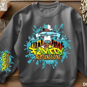 Afro Family reunion png shirt design Customized with your Family Name, digital download