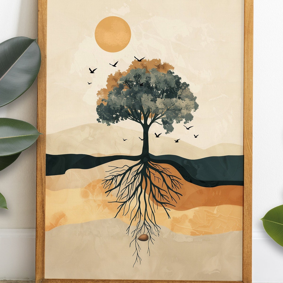 Parable of the Mustard Seed, Kingdom of Heaven, Christian Art, Jesus Poster, Boho Christian, Mustard Tree Print, Digital Download - Etsy