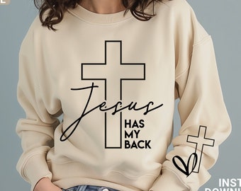Jezus heeft mijn rug Svg png, christelijk citaat Png, bijbelvers svg, religieus gezegde svg, inspirerend citaat, geloof, digitale download