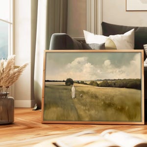 Christian landscape wall art, Jesus Good Shepherd art, The Lost Lamb art, Jesus Poster, Bible verse, Scripture wall art, digital download