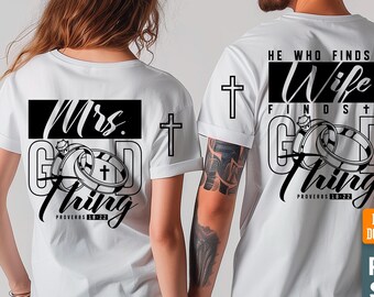 Couple Wedding SVG PNG, He Who Finds A Wife Bible Verse (Digital Download)