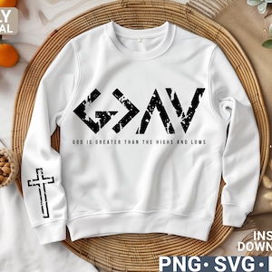 Gott ist größer als die Höhen und Tiefen svg png, Gott ist größer als die Höhen und Tiefen svg png, Bibel-Vers, digitaler Download