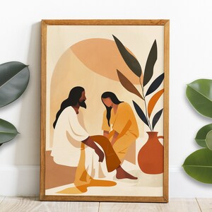Mary with Alabaster Flask, digital print, John 12:3, Jesus print, Bible Poster, Bible WALL art,Feet Washing, digital download