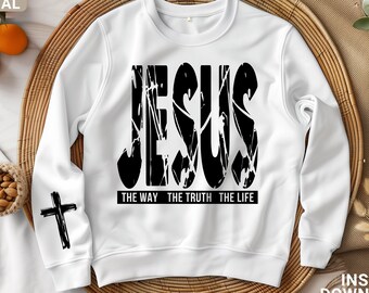 Christian shirt design svg png, Jesus The Way The Truth The Life svg png, Bible verse, digital download
