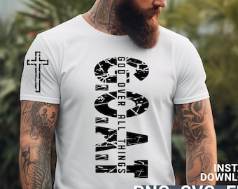 G.O.A.T God Over All Things svg png modern christelijk shirtontwerp, geloof svg, digitale download