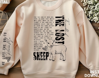 Christian Svg,  Lost Sheep svg png Shirt design,  Jesus svg png,  He Left The 99 To Find Me, bible verse, digital download