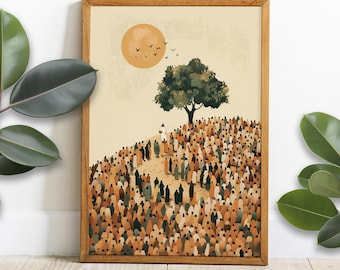 Jesus Feeds the 5000, Jesus Art, Bible Art, WALL Art, Bible art, digital download