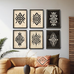 Aztec vintage Wall art Prints, Western Art Decor, Aztec Tribal wall art print, Instant Download, digital download