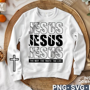 Jesus svg png Christian shirt design, digital download