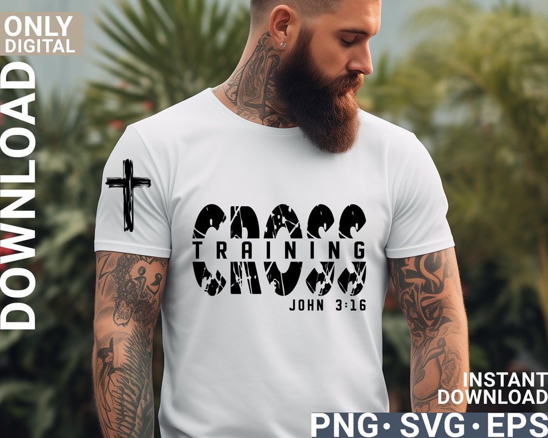 Christian Mens Shirt Svg PNG, Cross Training, Jesus Vintage Religious ...