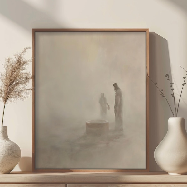 Woman at the Well,  John 4:4-26, Jesus Art, Jesus Print, Jesus WALL art, digital download