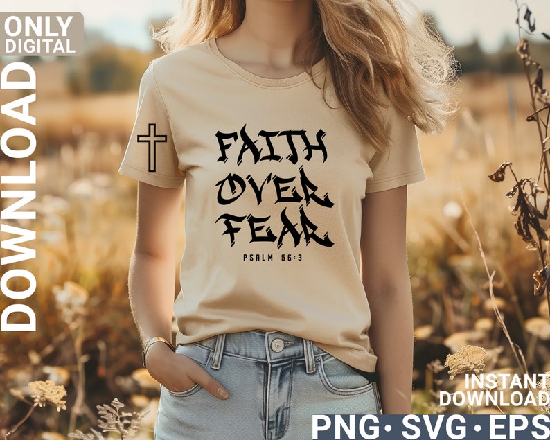 Faith Over Fear Svg, Faith Svg Png, Retro Christian Svg, Bible Verse ...