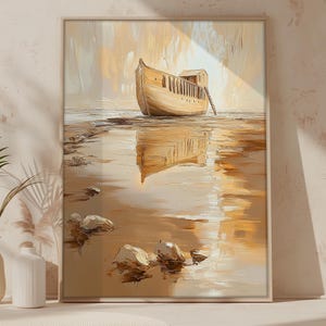 Noah&#39;s Ark wall art printable, Bible Art,  Bible Poster,  Bible Story Art, Modern Christian, digital download