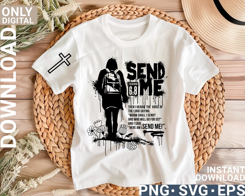 Modern Christian Send Me Svg Png Design: Faith Shirt, Bible Verse ...