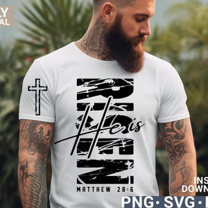 Er ist auferstanden SVG PNG, Christian svg, Retro Christian Png, Sleeve Design, Glaube svg, Bibelvers svg, digitaler Download