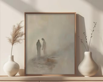Christial wall art Woman at the Well, Jesus Art, Faith Wall Art, Bible Verse art, digital download