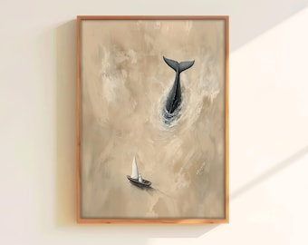 Jonah and the Whale, Digital Print, Jonah and the Big Fish,Jesus Wall Art, Bible Art, Christian art, digital download