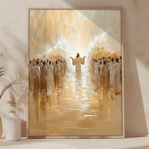 Moses  Parting of the Red Sea wall art, Bible Wall Art, Exodus Old Testament,  Crossing the Red Sea, Christian Modern Art, digital download