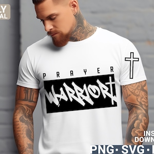 Prayer warrior svg png Christian faith design, digital download