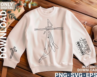 Jonah and the whale svg png Christian Line Art shirt design, Religious Gift , Jesus Shirt, digital download