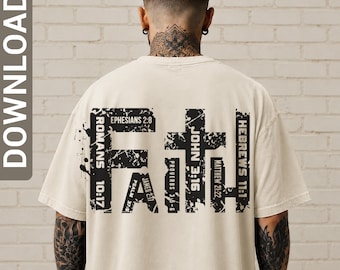 Faith SVG, Christian Streetwear Shirt Design, Bible Verse (Digital Download)