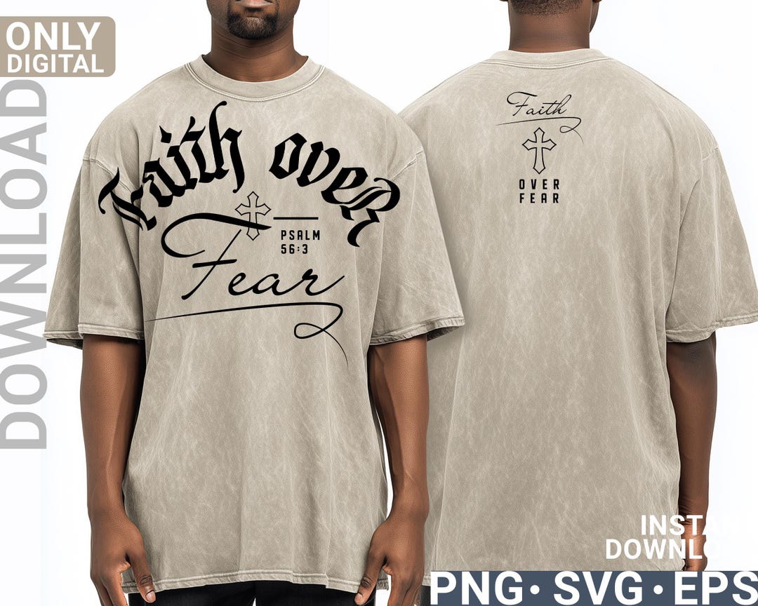 Faith Over Fear SVG PNG– Retro Christian Shirt Design, Vintage Jesus ...