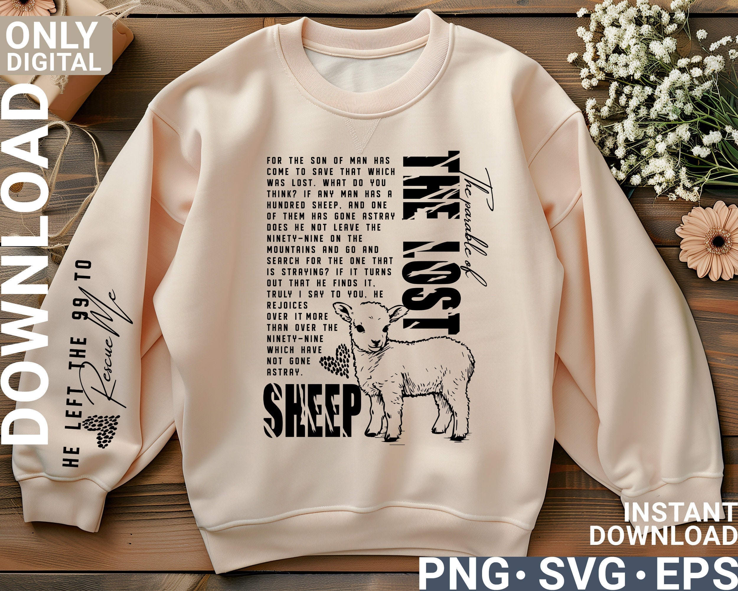 Christian Svg, Lost Sheep Svg Png Shirt Design, Jesus Svg Png, He 