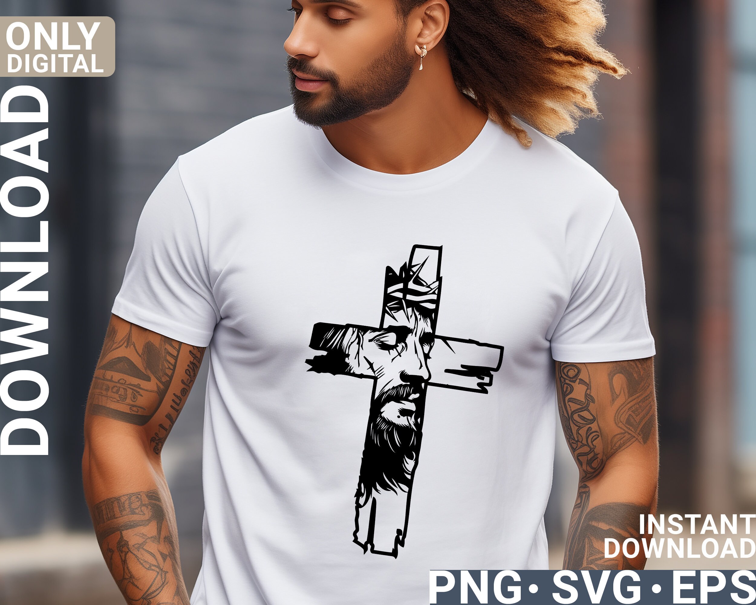 Jesus Cross Svg Png Christian Men Shirt Sublimation Design, Christian ...