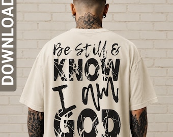 Be still and know svg png Christian retro shirt design, digital download