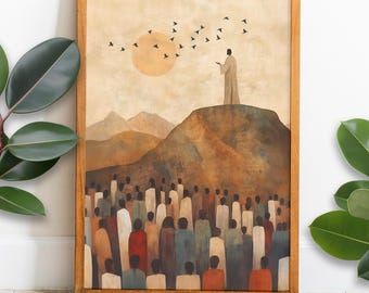 Look at the Birds Christian wall art Printable, Jesus art, Boho Christian Art, Modern Christian, digital download